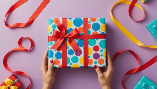 Papel de regalo felicidades multicolor para celebrar momentos